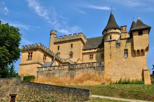 Francie, malebný hrad puymartin v oblasti dordogne — Stock fotografie