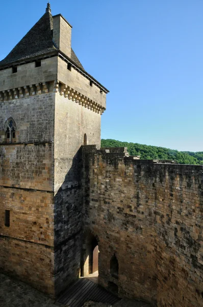 法国卡斯泰尔诺在多尔多涅省风景如画的城堡 — 图库照片