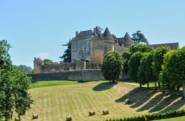 Francie, malebný hrad Fénelon v dordogne — Stock fotografie