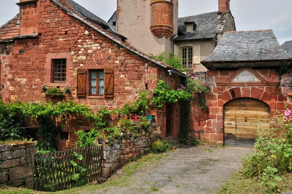 Fransa, collonges la rouge pitoresk köy — Stok fotoğraf