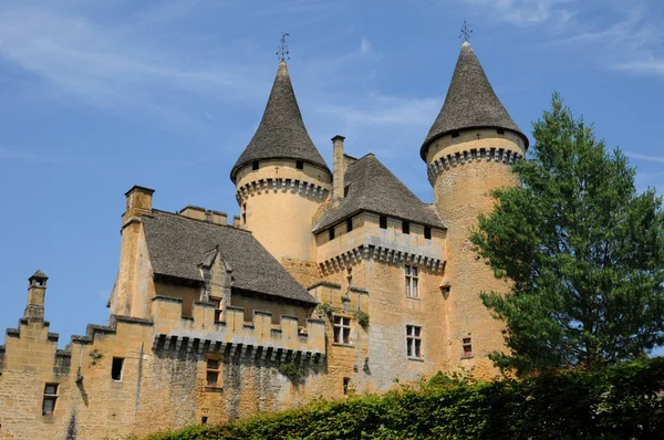 Francia, pittoresco castello di Puymartin in Dordogna — Foto Stock