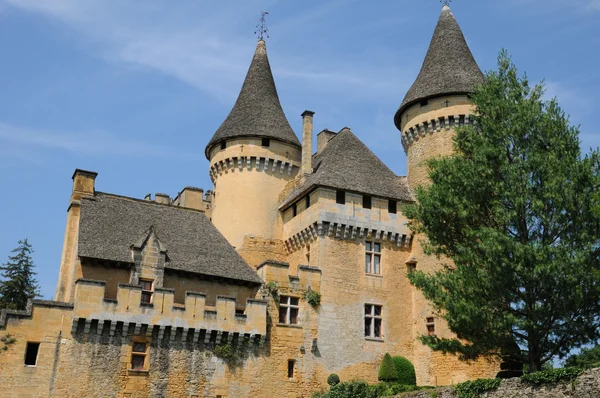 Франція, мальовничий замок puymartin в Дордонь — стокове фото
