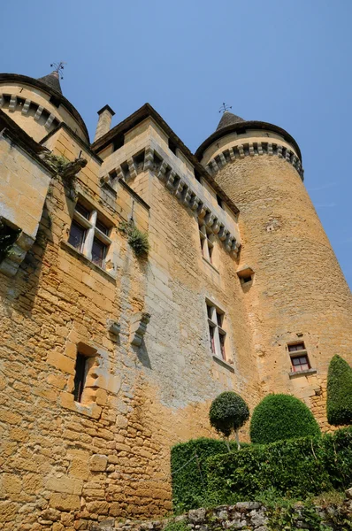 フランス、ドルドーニュ県 puymartin の絵のような城 — ストック写真