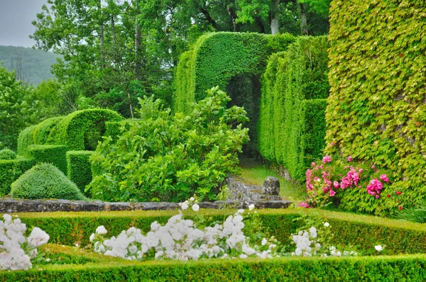 Fransa, dordogne içinde marqueyssac güzel Bahçe — Stok fotoğraf