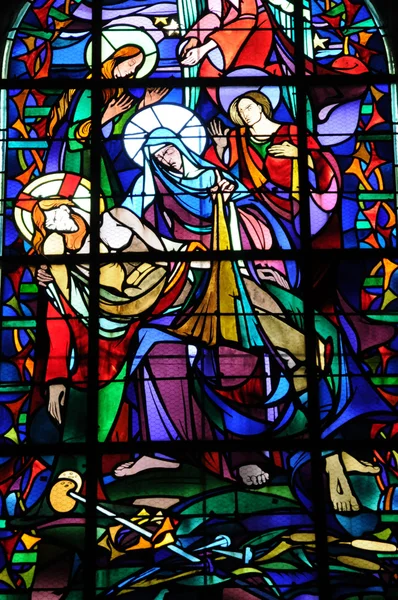 Francia, iglesia histórica de Lassay les Chateaux — Foto de Stock