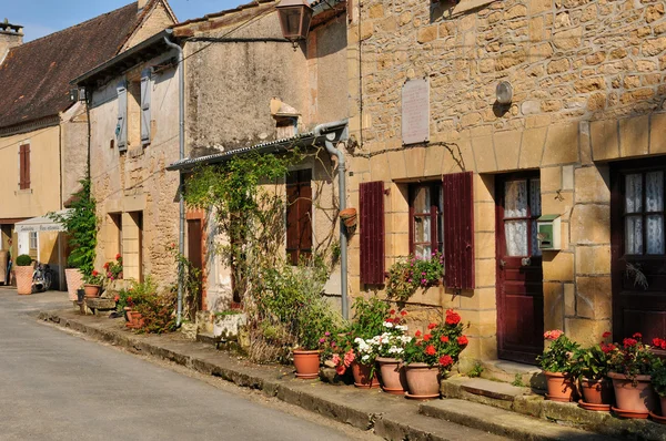 法国圣莱昂VEZERE河畔风景如画的村庄 — 图库照片
