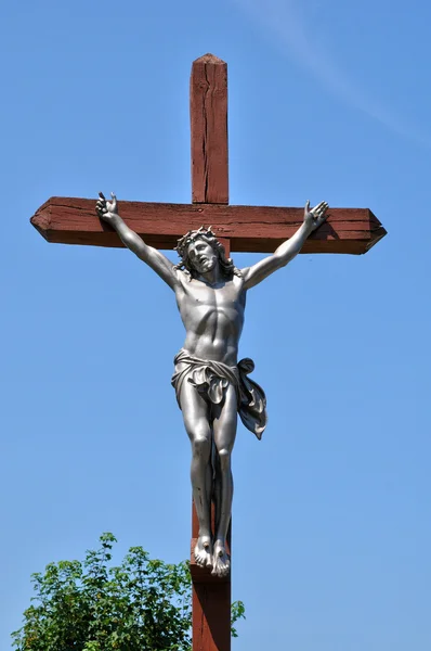 França, Cristo em sua cruz em Alvignac — Fotografia de Stock