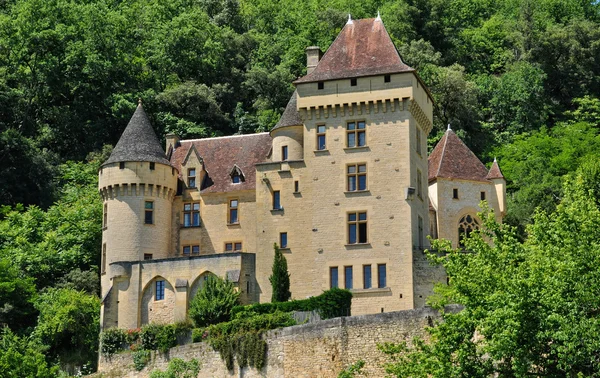 Франція, мальовничий замок ла malartrie в місті vezac — стокове фото