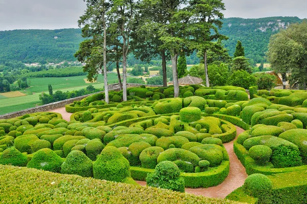 法国多尔多涅省的 marqueyssac 的风景如画的花园 — 图库照片