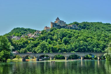 France, picturesque castle of Castelnaud in Dordogne clipart
