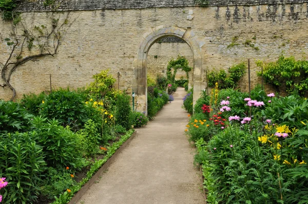 França, jardim do castelo canônico na Normandia — Fotografia de Stock