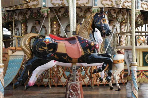 Normandie, retro crousel v honfleur — Stock fotografie