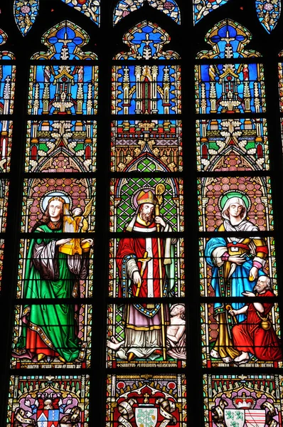Belgien, pittoreska notre dame du sablon-kyrkan i Bryssel — Stockfoto
