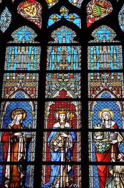 Βέλγιο, γραφικό Νοτρ Νταμ du sablon εκκλησία των Βρυξελλών — Φωτογραφία Αρχείου