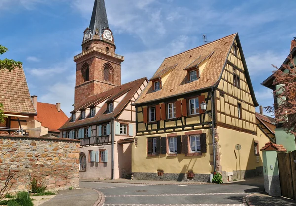 Haut-rhin, obec bergheim v Alsasku — Stock fotografie