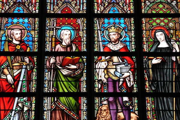 Belgien, maleriske Notre Dame du Sablon kirke Bruxelles - Stock-foto