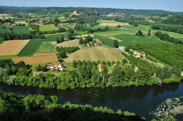 Perigord, valle della Dordogna a Castelnaud la Chapelle — Foto Stock