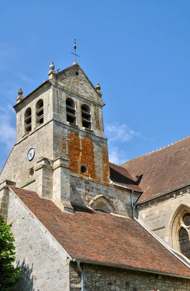 Wy-dit joli dorpskerk in val d oise — Stockfoto