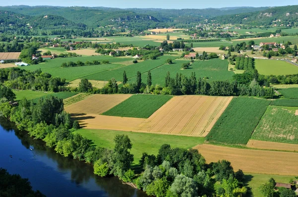 Perigord, valle della Dordogna a Castelnaud la Chapelle — Foto Stock