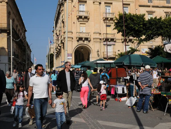 Malta, malebné město valetta — Stock fotografie