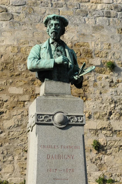 Francia, estatua de Daubigny en Auvers sur Oise —  Fotos de Stock