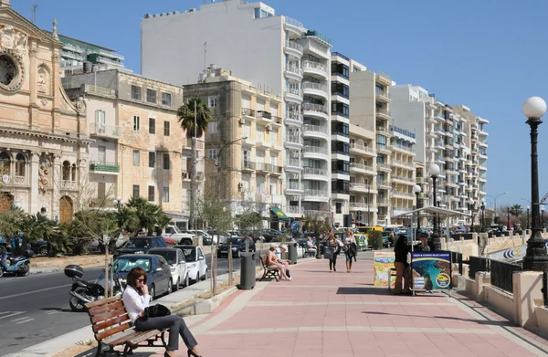 スリーマの絵のような都市マルタ — ストック写真