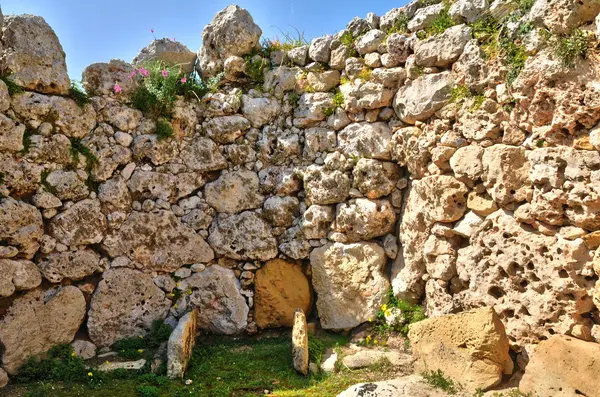 Malta, gozo pitoresk ggantija Tapınağı — Stok fotoğraf