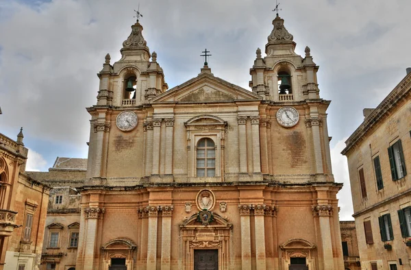 Malta, malownicze katedry mdina — Zdjęcie stockowe