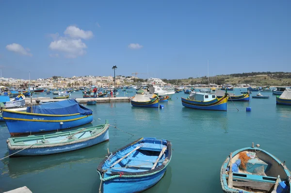 Malta, die malerische stadt marsaxlokk — Stockfoto