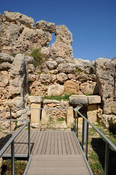 Malta, gozo pitoresk ggantija Tapınağı — Stok fotoğraf