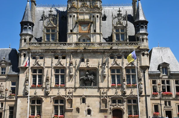 Picardie, the picturesque city hall of  Compiegne in Oise — Stock Photo, Image