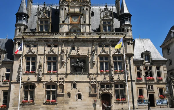 Picardie, the picturesque city hall of  Compiegne in Oise — Stock Photo, Image