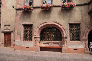 Haut Rhin, the picturesque city of Kaysersberg in Alsace clipart