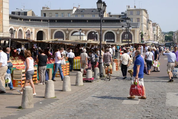 Francie, malebný trh versailles — Stock fotografie