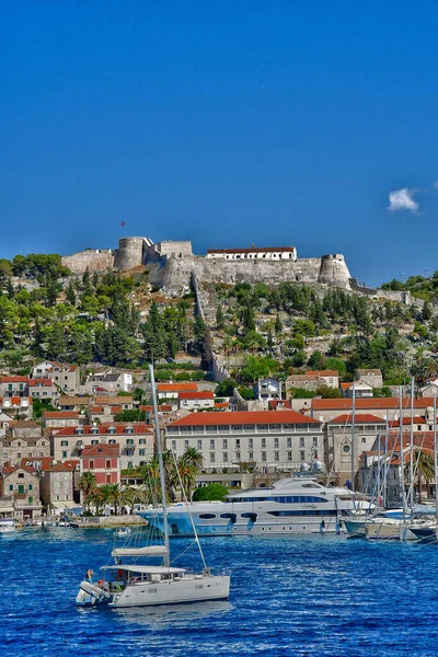 Hvar Chorvatsko Září 2021 Malebné Staré Město — Stock fotografie