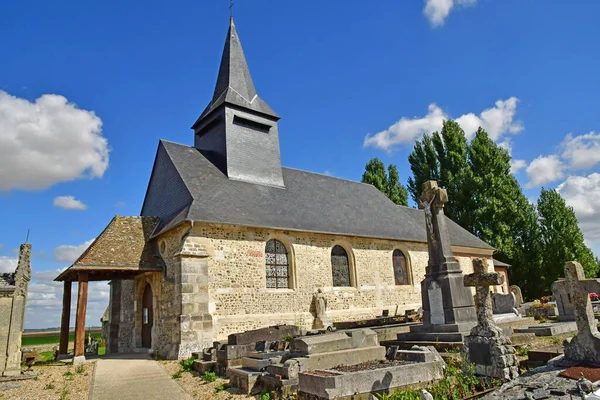 Farceaux Francia Agosto 2021 Pintoresca Iglesia San Vaast — Foto de Stock