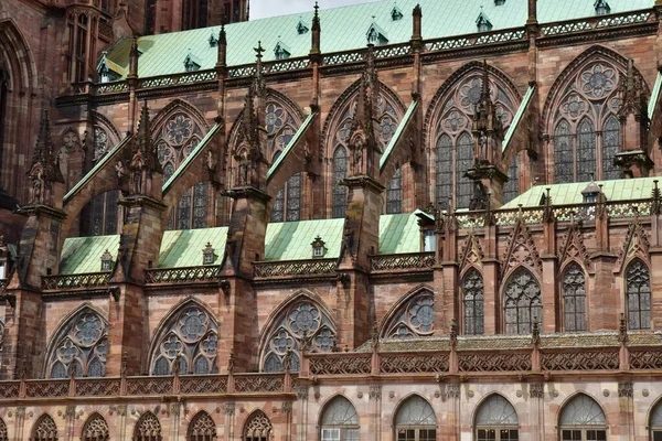 Strasbourg Frankrike Augusti 2021 Katedralen Notre Dame — Stockfoto