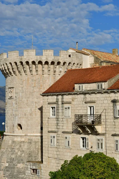 Korcula Kroatië September 2021 Pittoreske Stadsmuren — Stockfoto