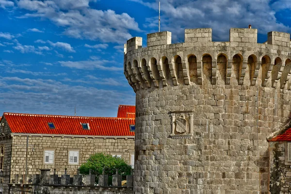 Korcula Kroatië September 2021 Pittoreske Stadsmuren — Stockfoto