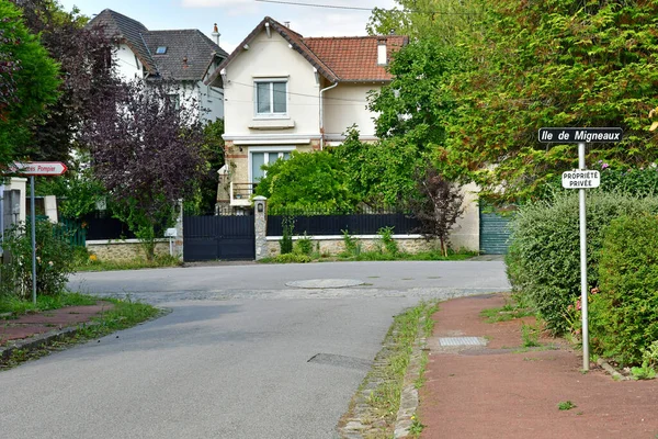 Poissy França Setembro 2021 Pitoresco Ile Migneaux — Fotografia de Stock