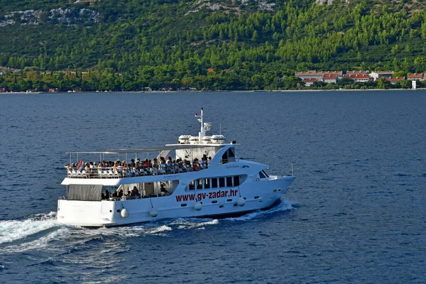 Korcula Croácia Setembro 2021 Vista Costa Dalmácia Partir Korcula — Fotografia de Stock