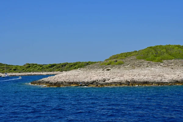 Хвар Хорватия Сентября 2021 Года Небольшой Остров Недалеко Живописного Старого — стоковое фото
