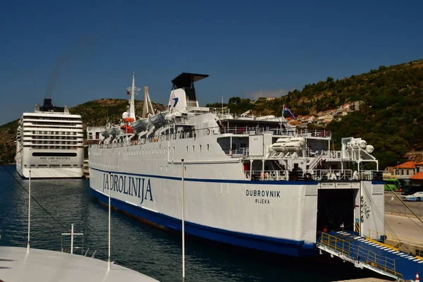 Dubrovnik Croatia September 2021 Ferry New Port — Stock Photo, Image