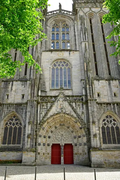 Quimper Francja Maja 2021 Katedra Corentina — Zdjęcie stockowe