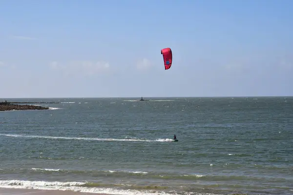 Benodet França Maio 2021 Windsurf Oceano Atlântico — Fotografia de Stock