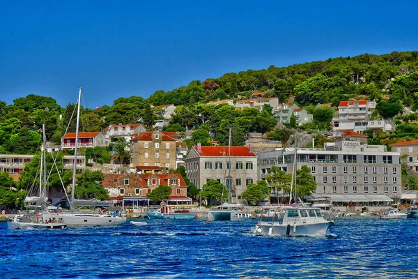 Hvar Kroatien September 2021 Den Pittoreska Gamla Staden — Stockfoto