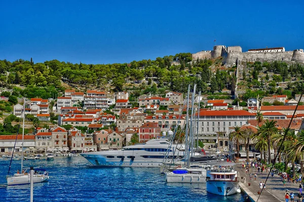 Hvar Κροατία Σεπτεμβρίου 2021 Γραφική Παλιά Πόλη — Φωτογραφία Αρχείου