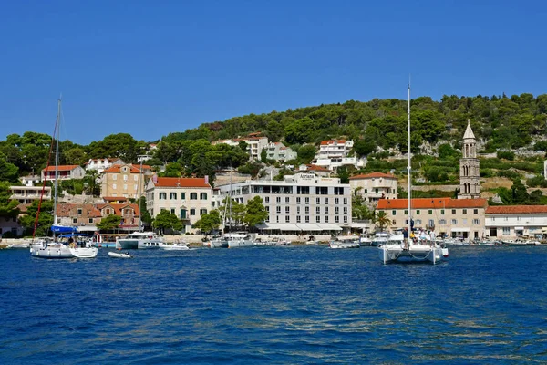 Hvar Kroatien September 2021 Den Pittoreska Gamla Staden — Stockfoto