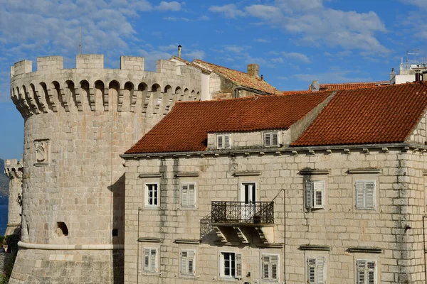 Korcula Kroatië September 2021 Pittoreske Stadsmuren — Stockfoto