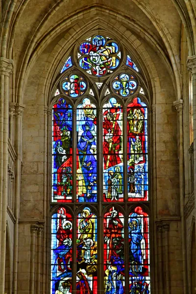 Les Andelys France June 2021 Collegiate Church Notre Dame — Stock Photo, Image